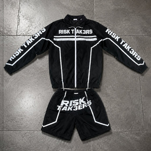 DCY Custom Tracksuit Set Men's Tracksuit Set Quarter Zip Windbreaker Black Tracksuits