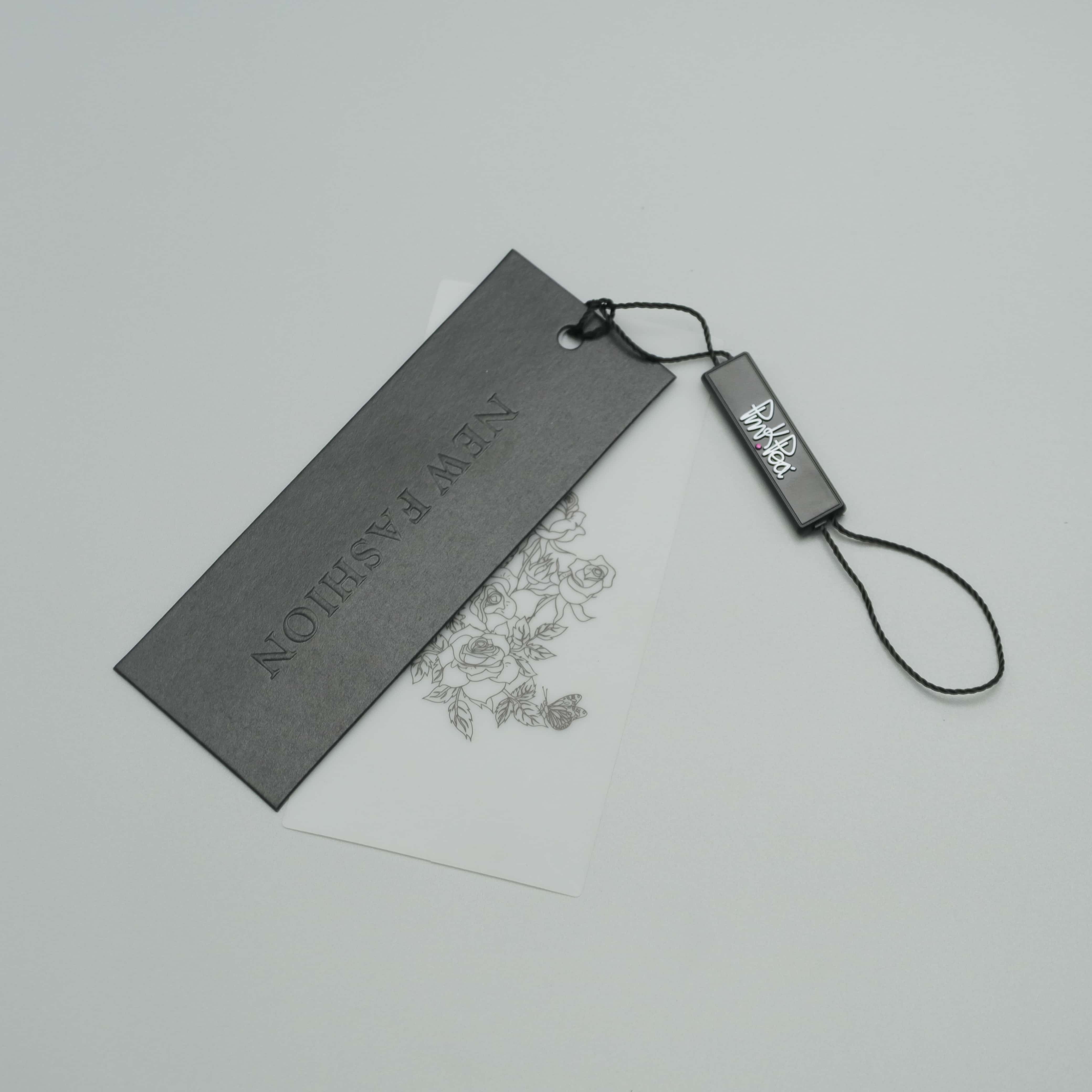 Cheap Custom Design Printing Name Logo Paper Garment Hangtag Labels Clothing Hang Tags With String