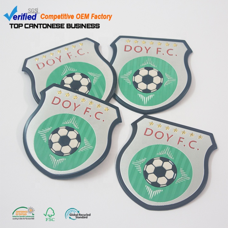 Soccer Badges Wholesale Custom Silk Screen Printed 3D TPU Football Club Logo Patches for Sportswear