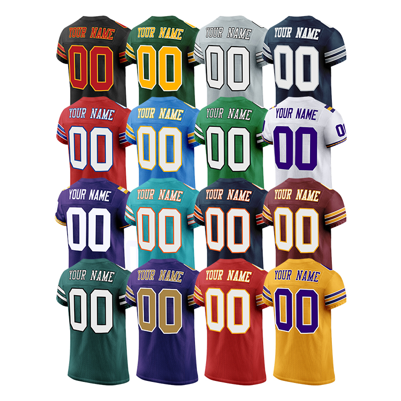Wholesale Retro American Football Wear High Quality 32-Team Rugby Uniform Breathable Printed Jerseys For Men Plus Size Short