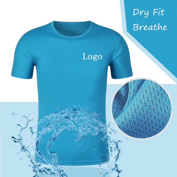 Unisex Plain Blank Mens Running Tshirts Training Gym Workout Sport T-shirt Custom Printing Logo 100% Polyester T Shirt