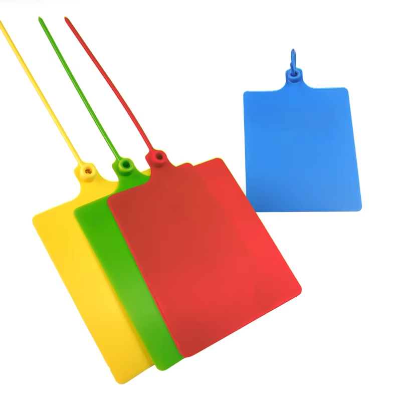 Custom Printed Logo Plastic Shipping Label Tags Seal Strip Tags Blank Waterproof Labels Writable Hanging Tag