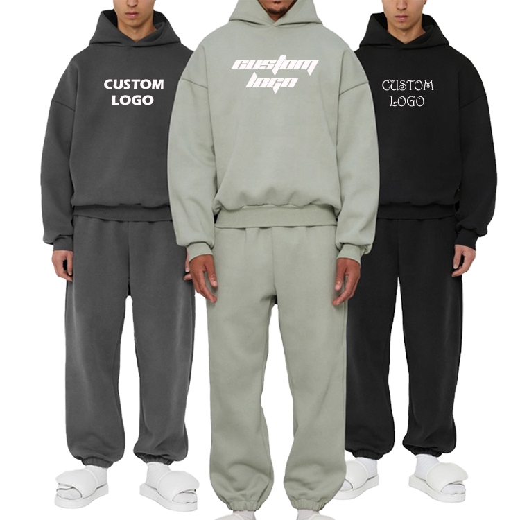 Custom High Quality Cotton Tracksuit Men Hoodie and Jogger Set