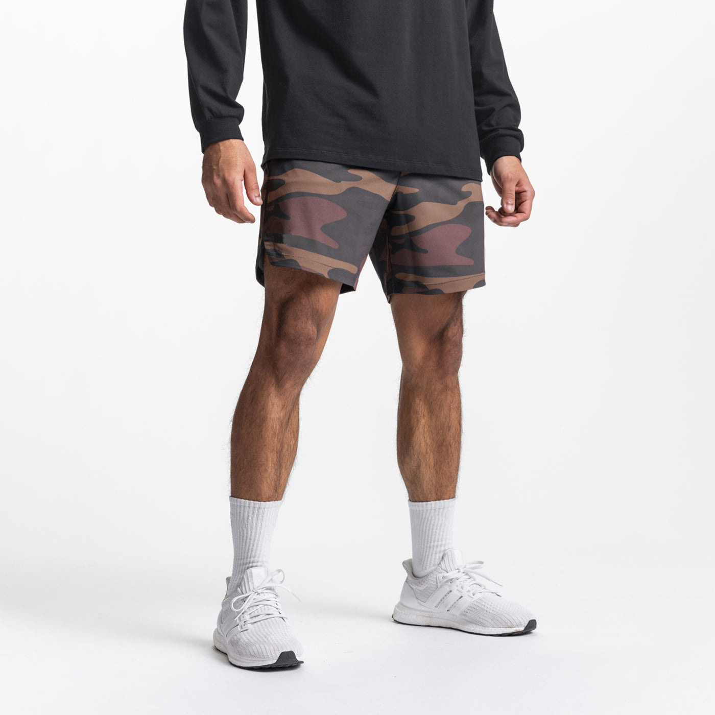 Wholesale Summer Men Camo/solid Sport Shorts With Inner Pocket Athletic Workout Running Quick Dry Fitness Shorts Pants for Men