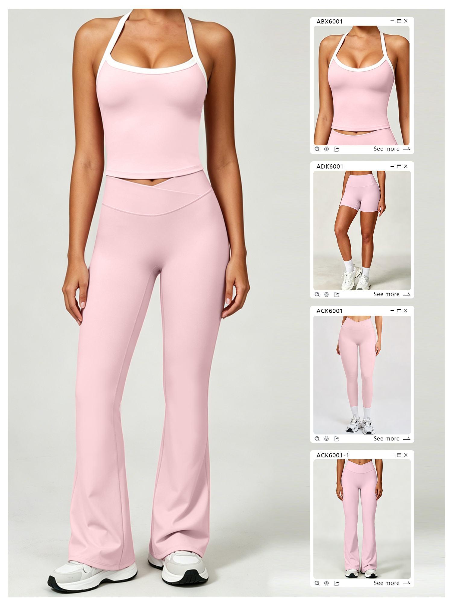 OEM ODM Quick Dry Women Spaghetti Straps Fitness Top with Flared Pants Wholesale Soft Gym Yoga Clothes High End Lady Sportswear