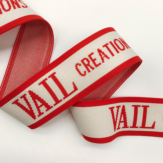 Wholesale Custom Logo Brand Elastic Webbing Ribbon Knitted Band Custom Name Tape