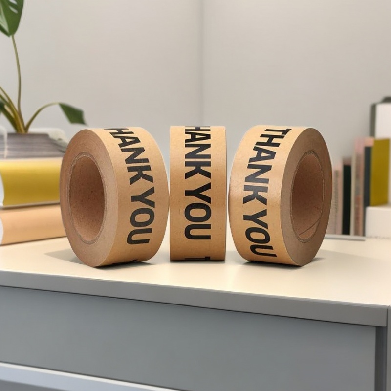 2026 HLK Low MOQ Environmental Protection Material Self Adhesive Printing Custom Logo Packing Kraft Paper Tape