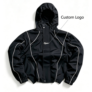 Men Reflective Techwear Hooded Windbreaker Jacket
