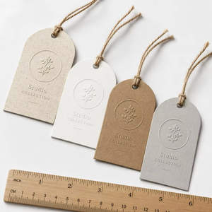 Custom Arched Debossed Cotton Paper Hang Tags