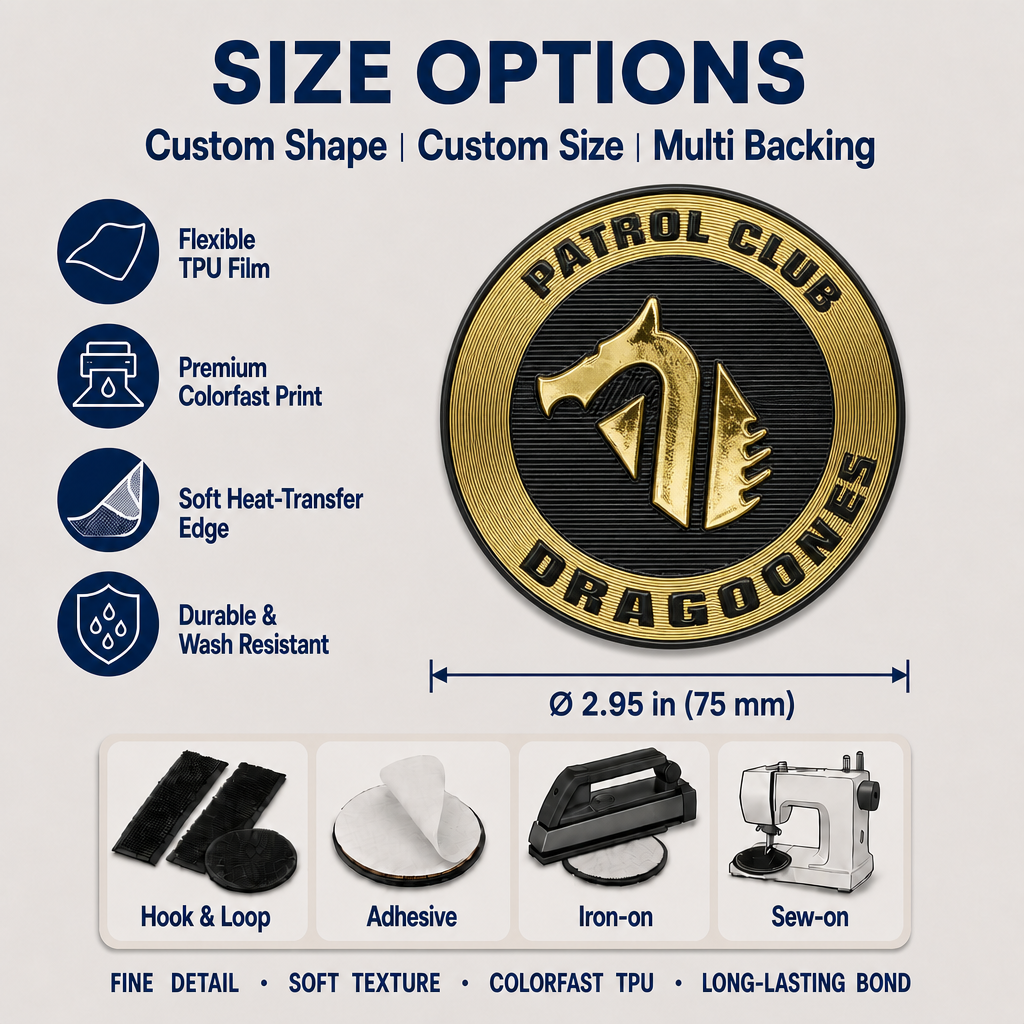 High Quality Custom Patches TPU Heat Transfer Waterproof 3D Logo Badge For T-Shirt Hoodie Cap Apparel
