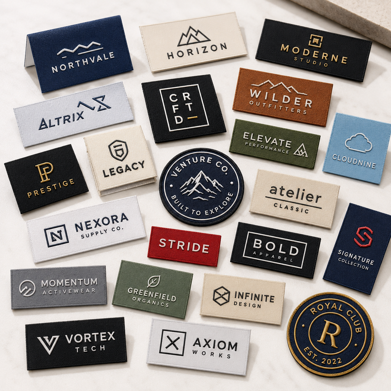 End Fold Woven Garment Label Twill Care Clothing Tag Custom Private Logo Cotton Printed Labels Clothes Etiquetas Personalizadas