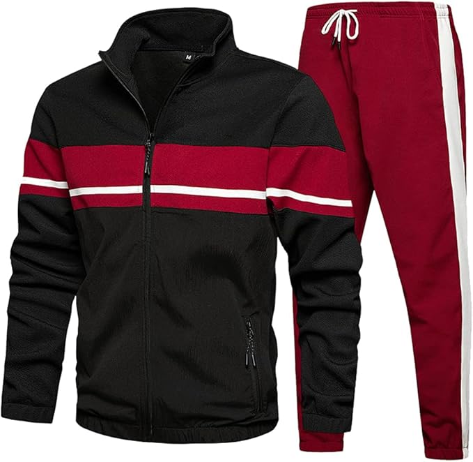 Men's contrast panel tracksuit for private label