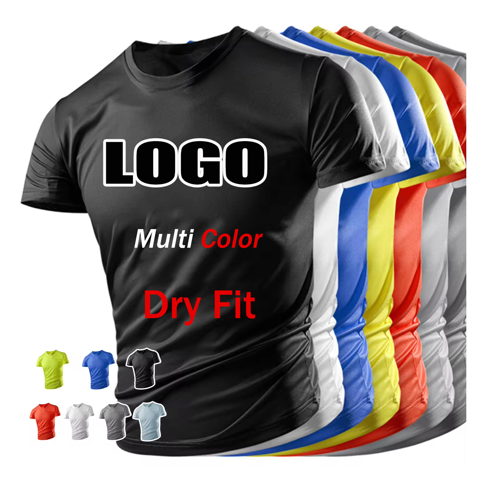 Unisex Plain Blank Mens Running Tshirts Training Gym Workout Sport T-shirt Custom Printing Logo 100% Polyester T Shirt