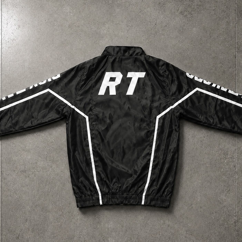 DCY Custom Tracksuit Set Men's Tracksuit Set Quarter Zip Windbreaker Black Tracksuits Striped Jacket OEM Custom Logo