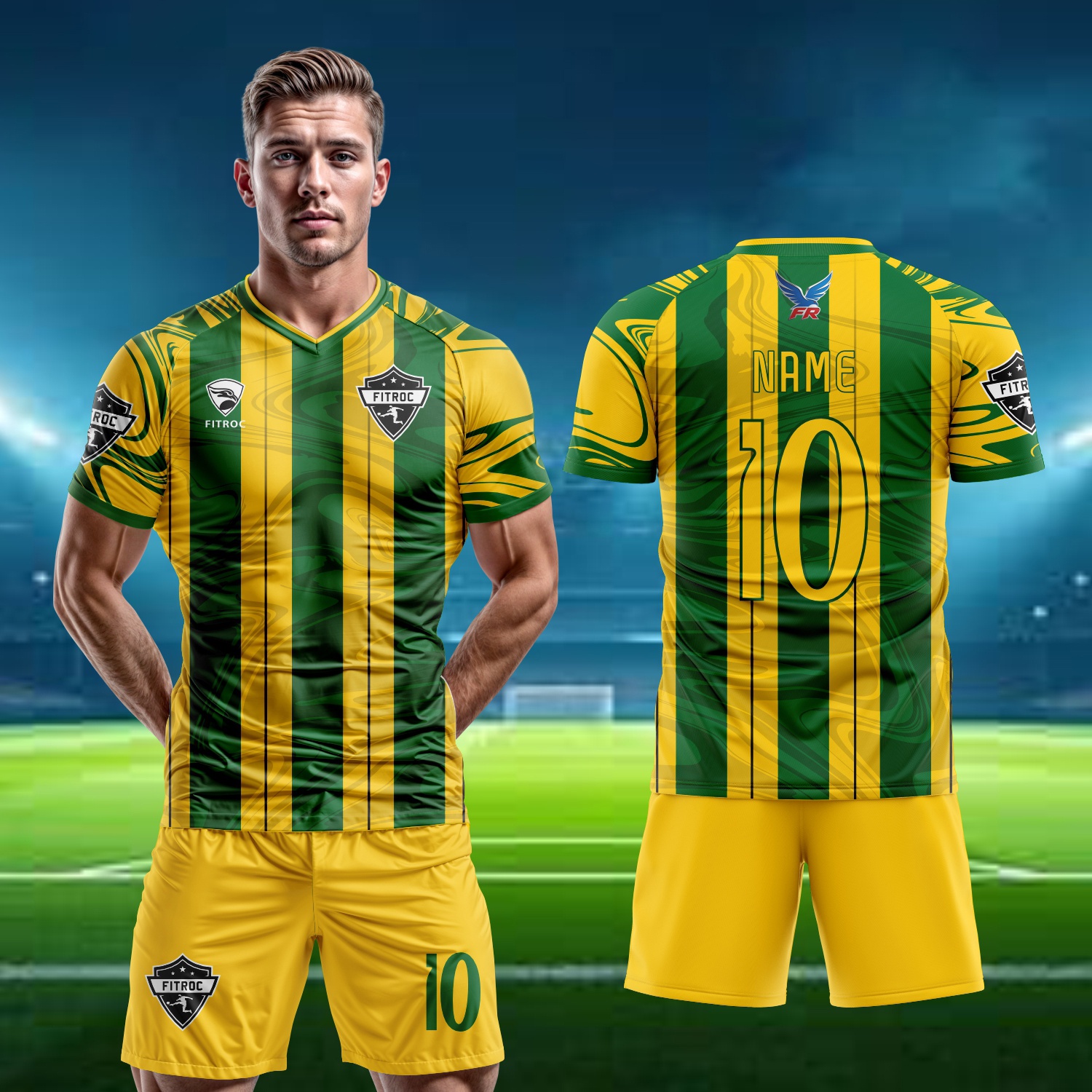Fitroc Custom Men Sublimation Breathable Soccer Jersey Manufacturers Wholesale High Quality Blank Football Jersey