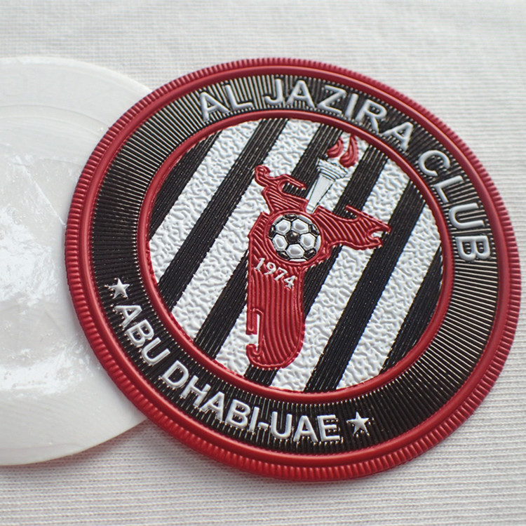 3D Embossed TPU Heat Transfer Labels For Clothing Hats Sport Brands Team Logo Patches &amp; Custom Circle Design