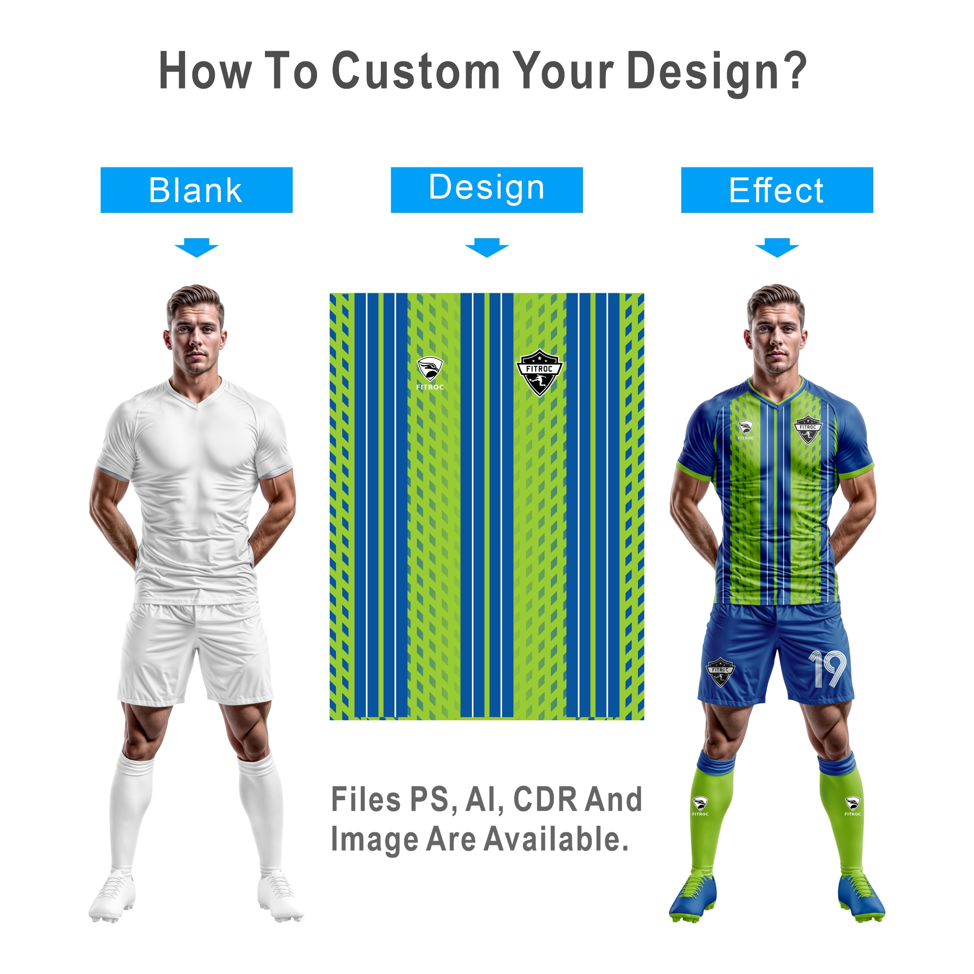 Fitroc Custom Men Sublimation Breathable Soccer Jersey Manufacturers Wholesale High Quality Blank Football Jersey