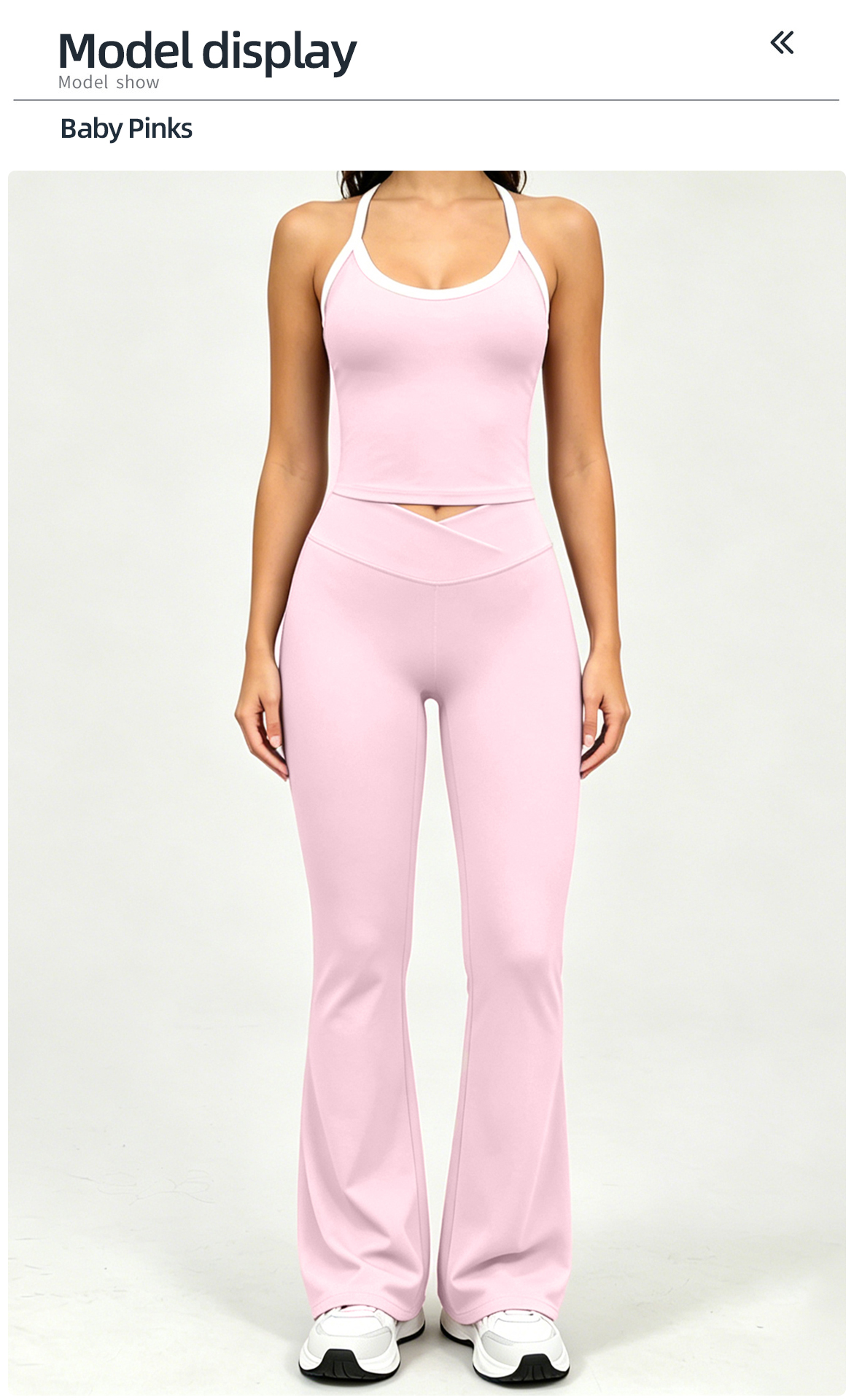 OEM ODM Quick Dry Women Spaghetti Straps Fitness Top with Flared Pants Wholesale Soft Gym Yoga Clothes High End Lady Sportswear