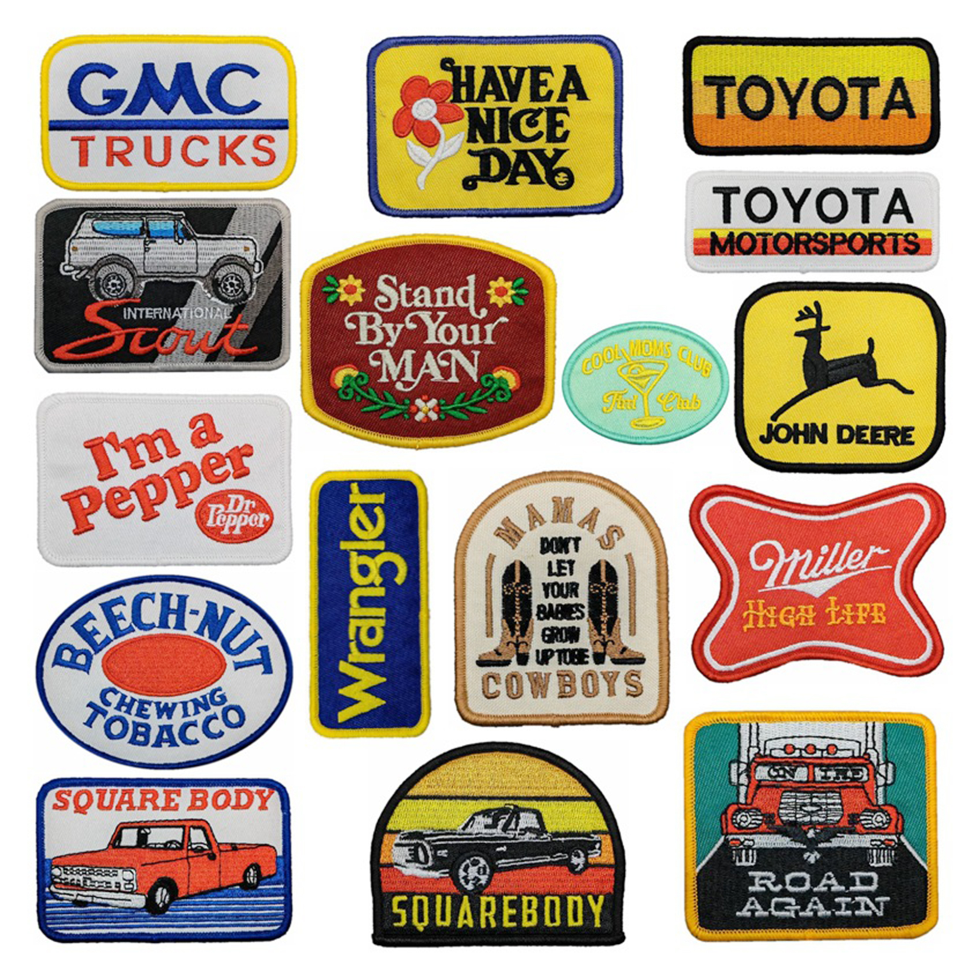 Custom Logo 3D Embroidered Iron-On Patch Sustainable Woven Heat Cut Fabric Garment Badge for Clothing for Hat Use Stock