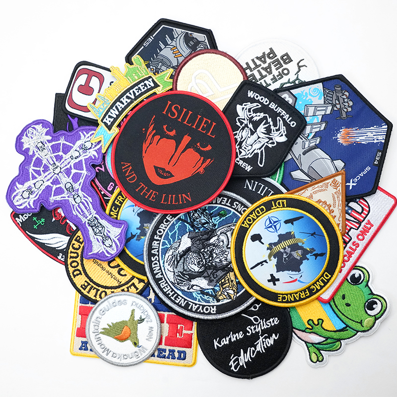 Custom Embroidery Woven Fabric Tag Patches Custom Embroidered Badges Patches with Iron on Back