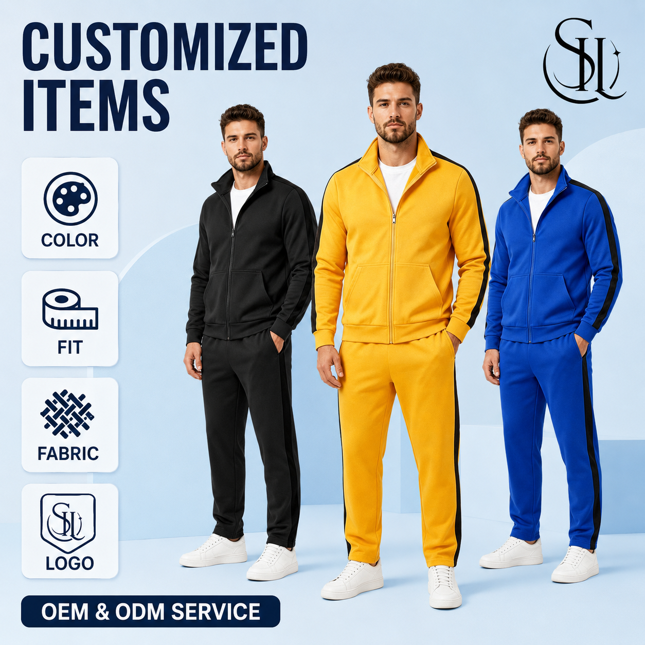 Custom OEM Private Label Men Side Stripe Full Zip Tracksuit Set Retro Athleisure Jogging Suits Team Uniforms 2026 Fall Apparel