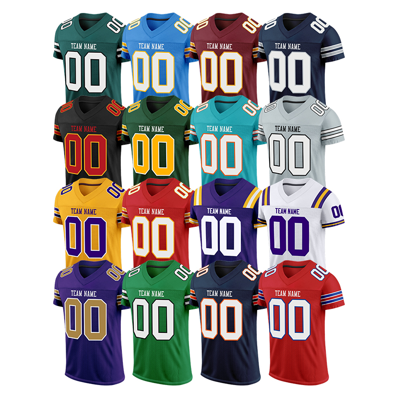 Wholesale Retro American Football Wear High Quality 32-Team Rugby Uniform Breathable Printed Jerseys For Men Plus Size Short