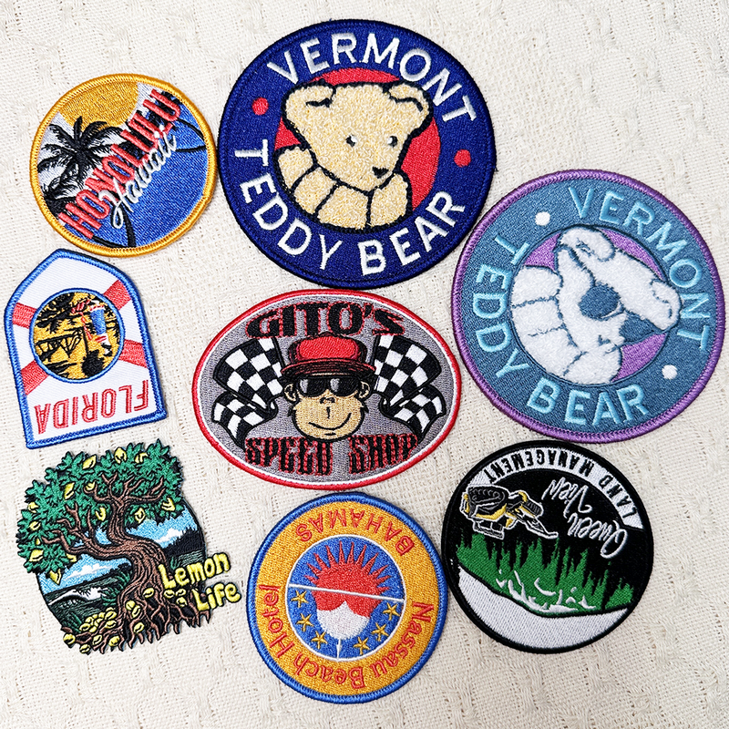 Custom Embroidery Woven Fabric Tag Patches Custom Embroidered Badges Patches with Iron on Back