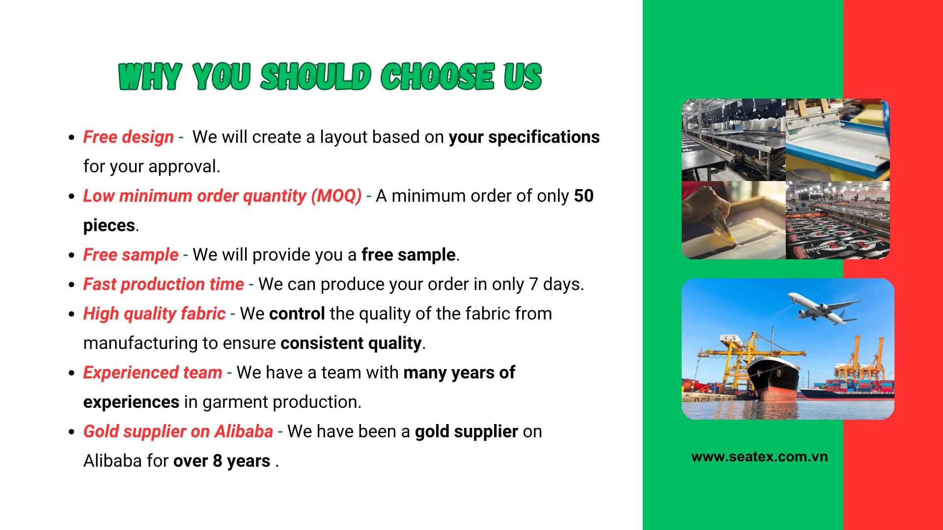 Why Choose Us Advantages