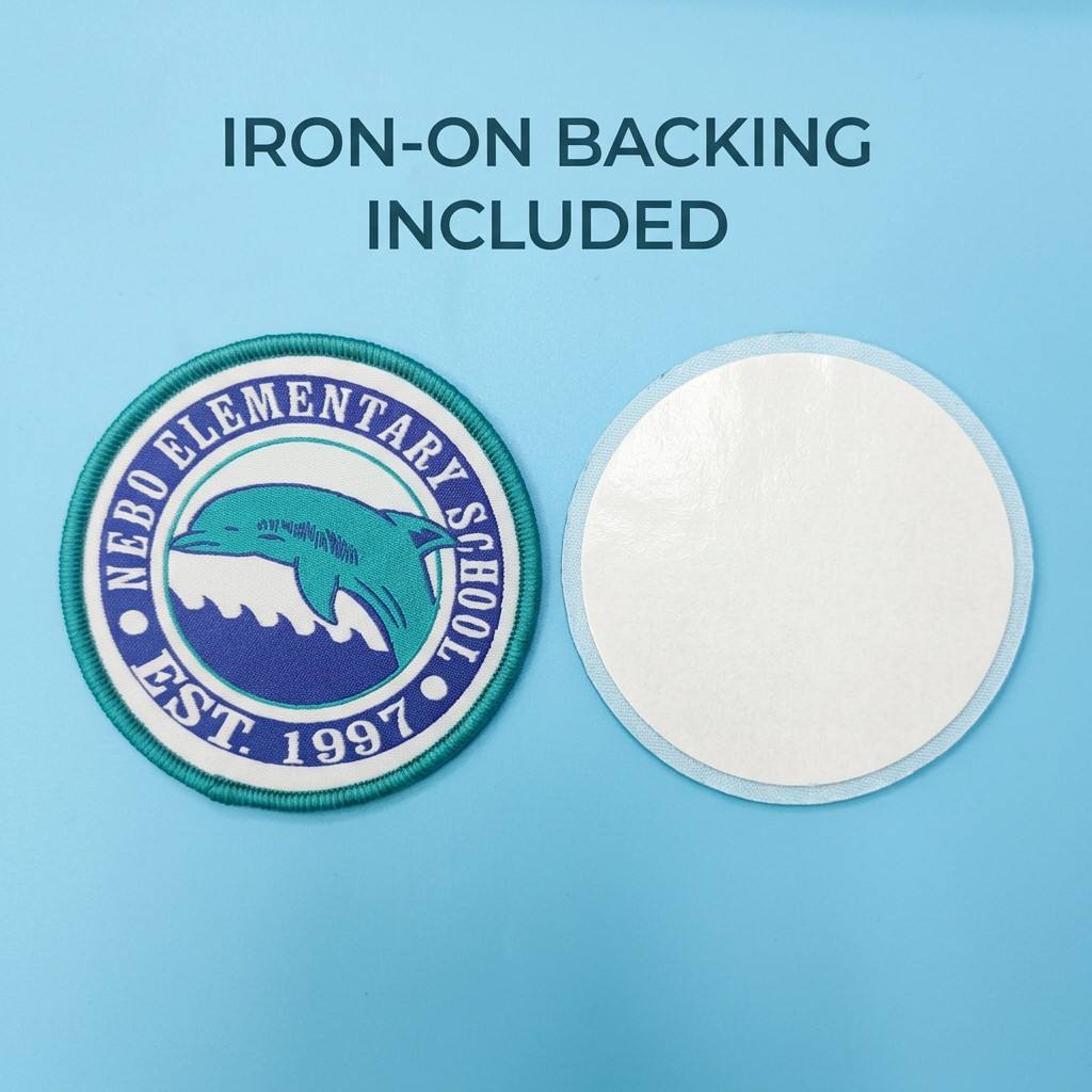 Custom Round Full Embroidered School Badge Patches Iron on Sew on Woven Badges for Uniform Jackets Hats Bags