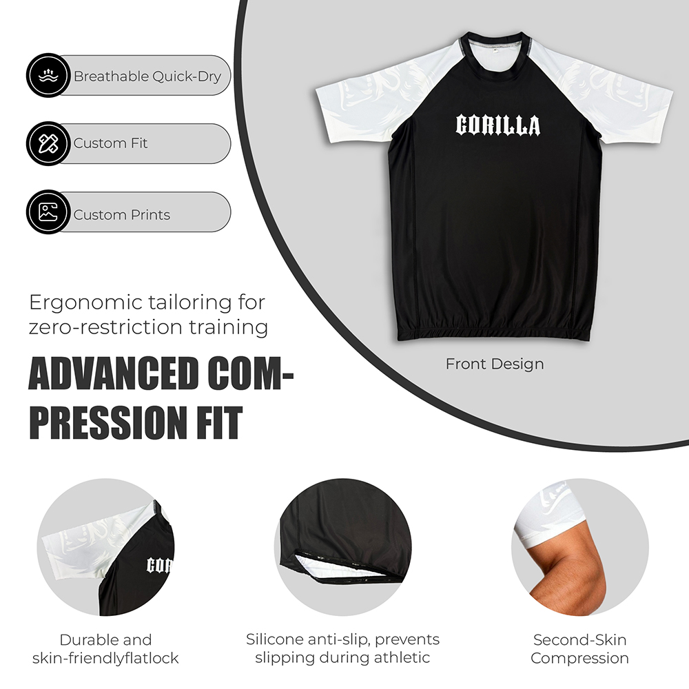 Custom Martial Arts Wear Mma RashGuard Bjj Training Competition Gym Grappling Boxing Jiu Jitsu RashGuards Shirt and Short