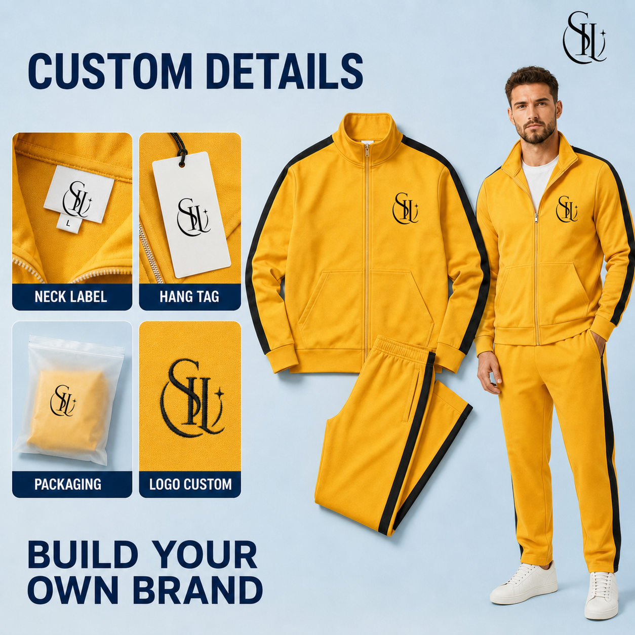 Custom OEM Private Label Men Side Stripe Full Zip Tracksuit Set Retro Athleisure Jogging Suits Team Uniforms 2026 Fall Apparel