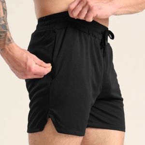HONFIT 100%Polyester Casual Sports Men's Shorts Outdoor Running Training Short Pants Elastic Waist Gym Fitness Shorts For Men