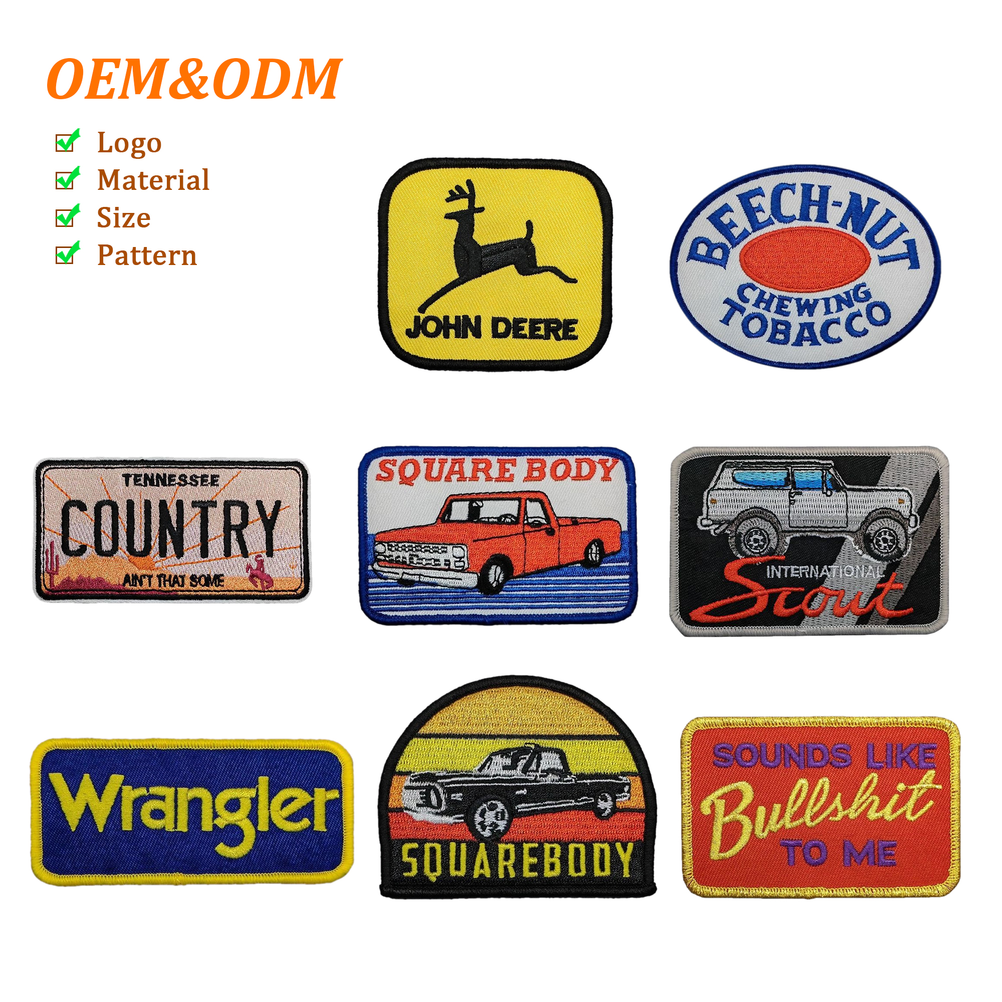 Custom Logo 3D Embroidered Iron-On Patch Sustainable Woven Heat Cut Fabric Garment Badge for Clothing for Hat Use Stock
