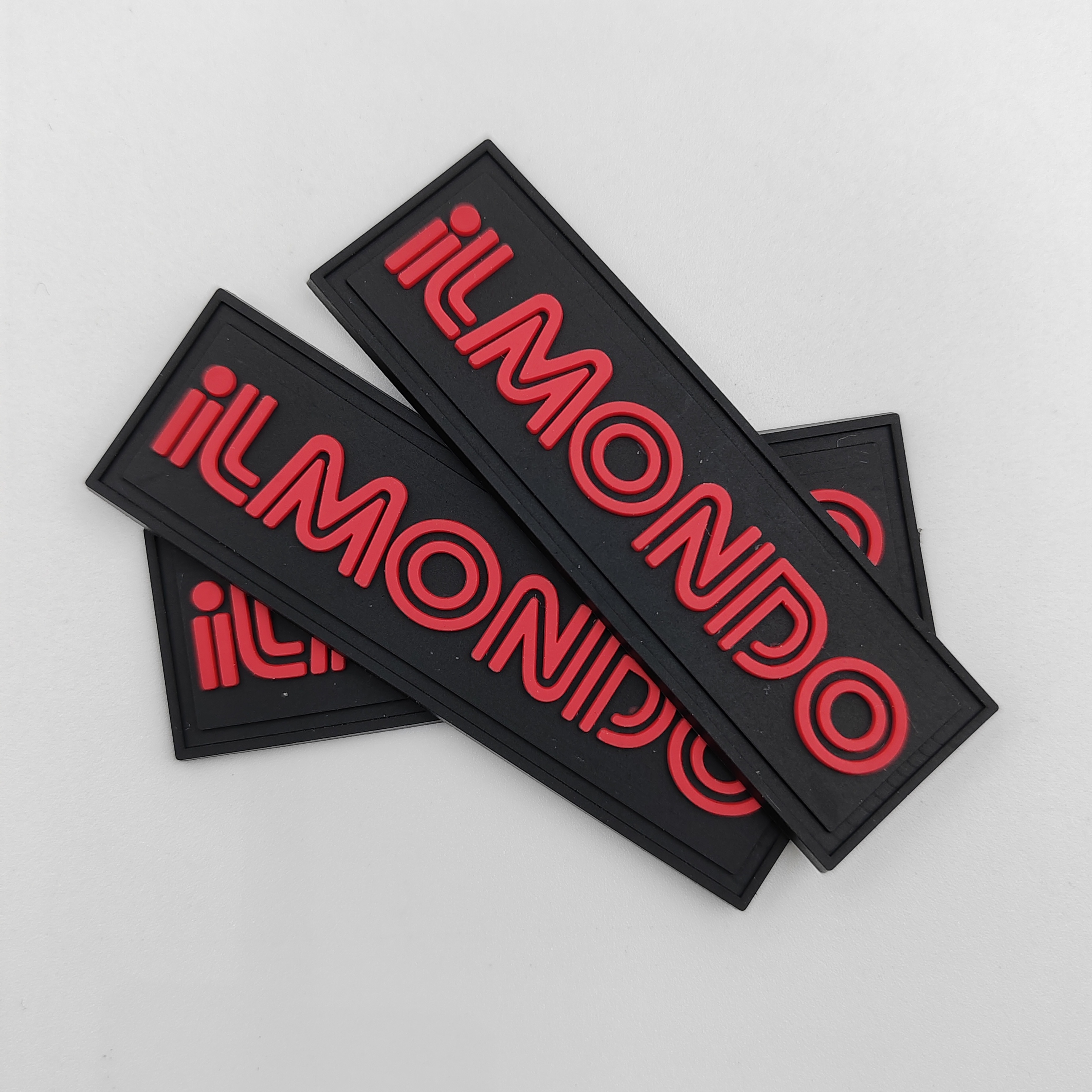 Customized Eco-friendly Soft PVC Embossed 3D Logo Silicone Patch For Clothing Shoes Garment Bags