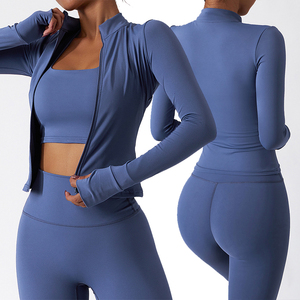 Womens 3 Piece Fitness Yoga Tracksuit Set