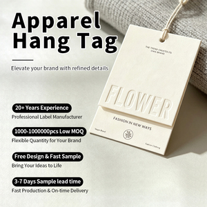 Custom Embossed Floral Logo Clothing Hang Tag