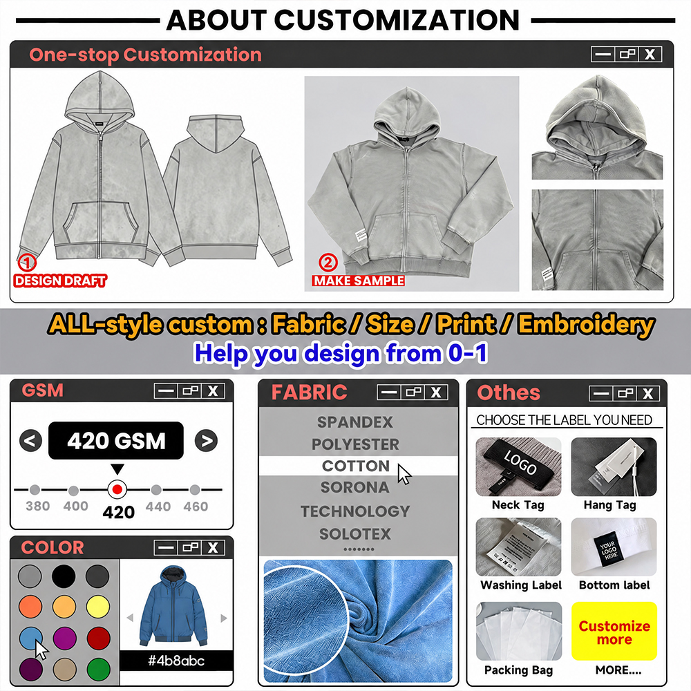 OEM ODM Factory Manufacturer Custom Acid Wash Cotton Blank Loose Hoodie And Sweatpants Set Heavyweight Sweatsuit Tracksuit