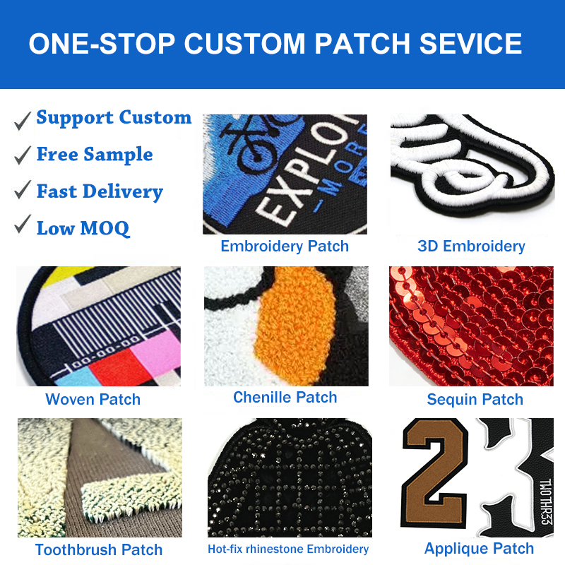 Custom Logo Design Die Cut Embroidered Patch Embroidery Badge Sew On Iron On Custom Embroidery Patch For Apparel Cap Bag