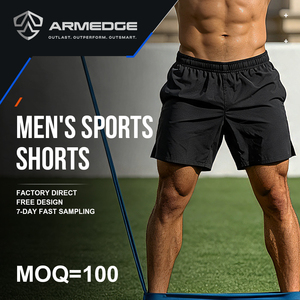 Men's 75D Reflective Breathable Athletic Running Shorts