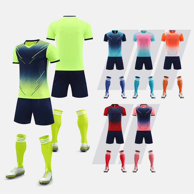 Wholesale Custom Football Kits Full Set Soccer Kit Breathable Jersey Soccer Player Version Gym Set for Men