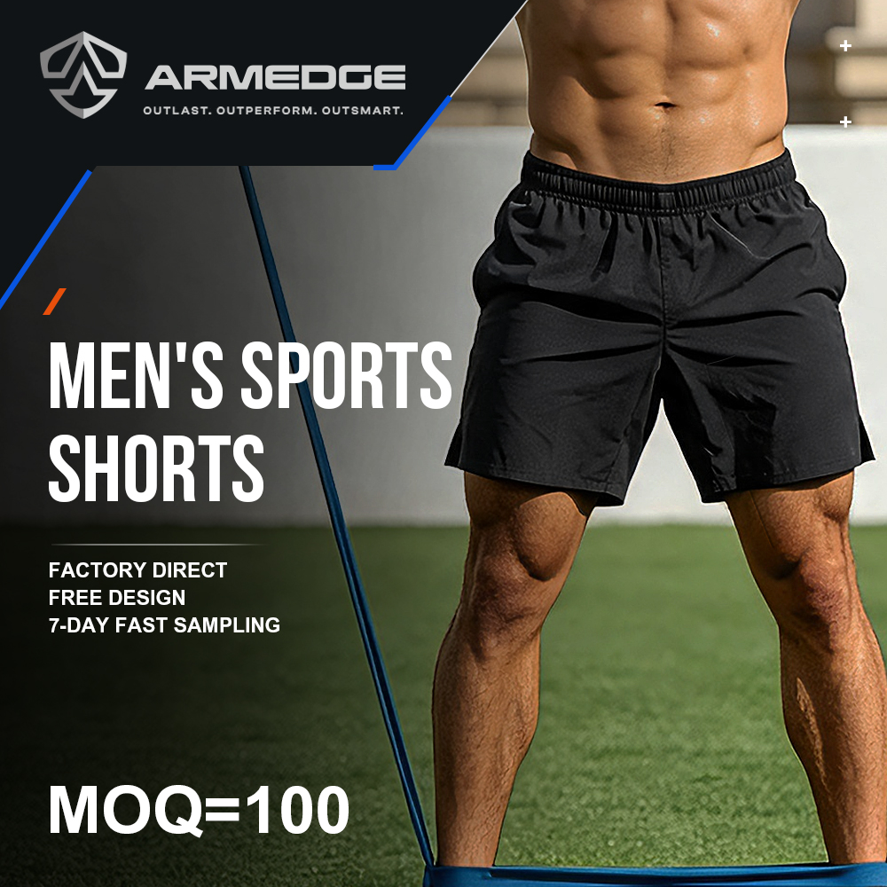 OEM Men's Athletic Gym Running Shorts 75D 100g Polyester Spandex 3M Reflective Breathable MOQ100