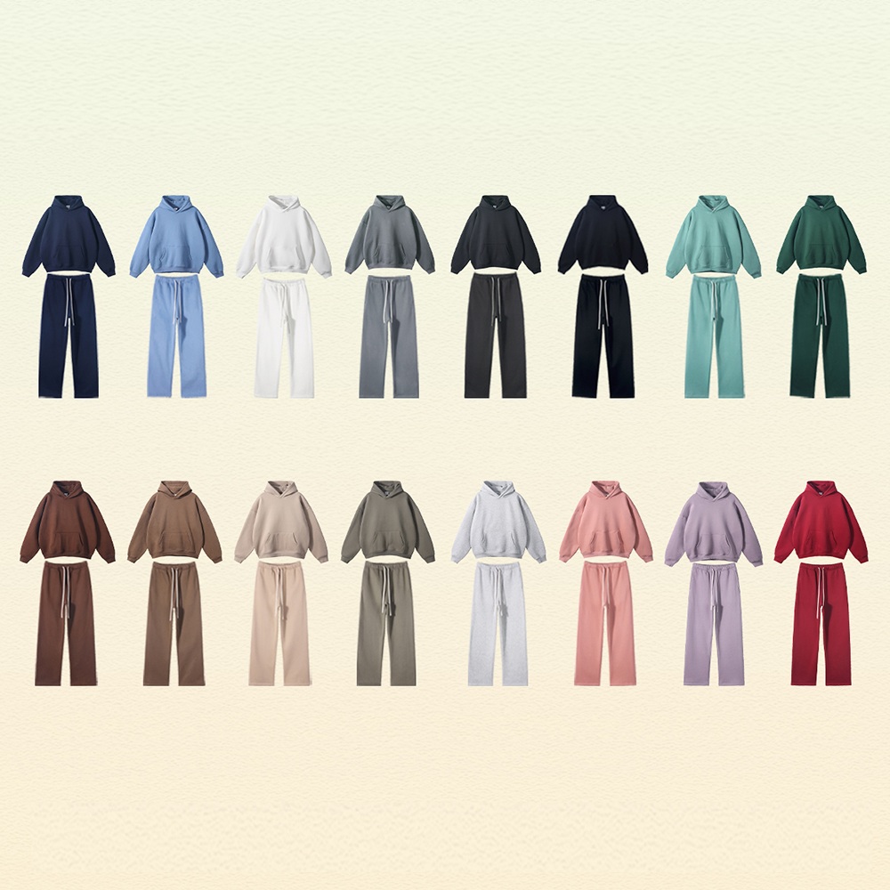 Custom Mens Tracksuit Oversized Hoodie Set Print Logo Blank Plus Size Men's Hoodie Unisex 100% Cotton Jogging Sweatsuit For Men