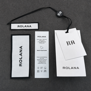 Complete Set Custom Clothing Tags Woven Labels Hang Tags