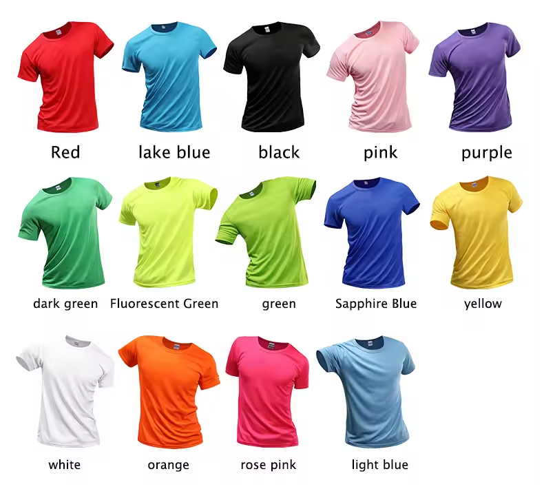 Unisex Plain Blank Mens Running Tshirts Training Gym Workout Sport T-shirt Custom Printing Logo 100% Polyester T Shirt