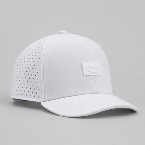 Custom Silicone Patch Logo Baseball Cap 6 Panel Laser Perforated Breathable Structured Snapback OEM Logo Hat
