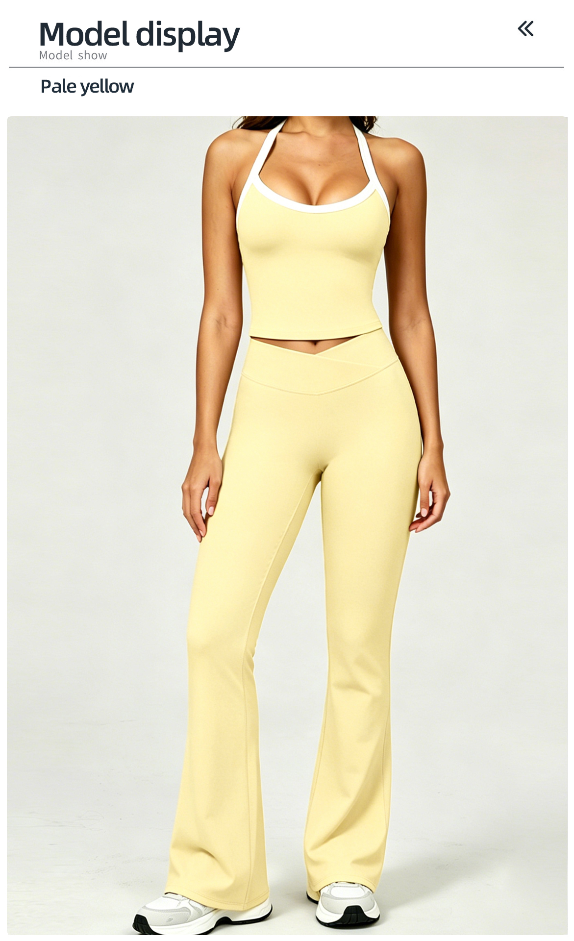 OEM ODM Quick Dry Women Spaghetti Straps Fitness Top with Flared Pants Wholesale Soft Gym Yoga Clothes High End Lady Sportswear