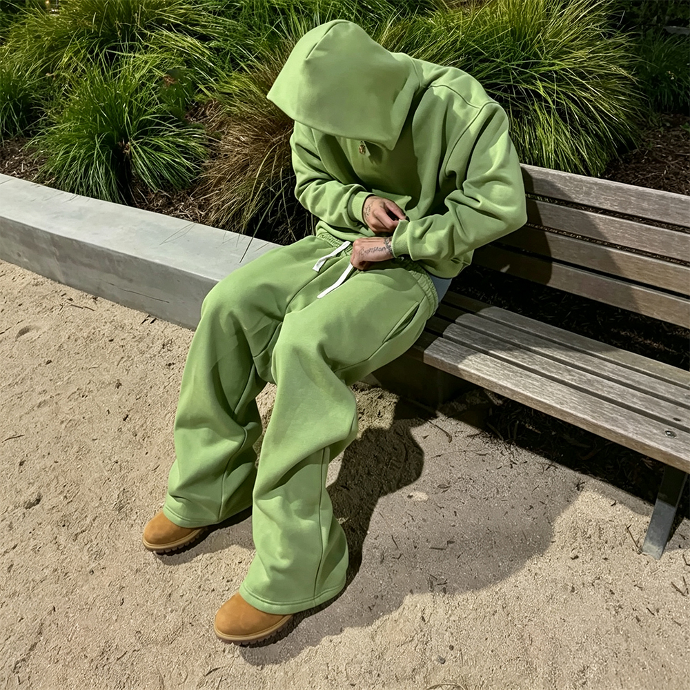 OEM ODM Factory Manufacturer Custom Acid Wash Cotton Blank Loose Hoodie And Sweatpants Set Heavyweight Sweatsuit Tracksuit